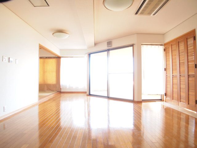 Living and room. Spacious space is bright many windows open.