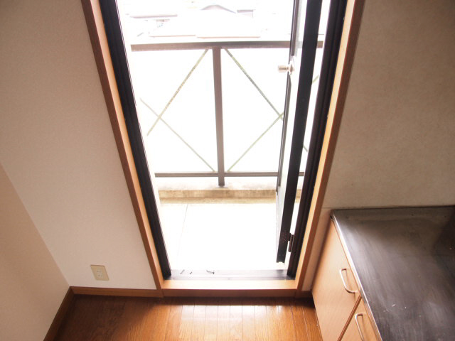 Kitchen. There is a kitchen next to the back door.