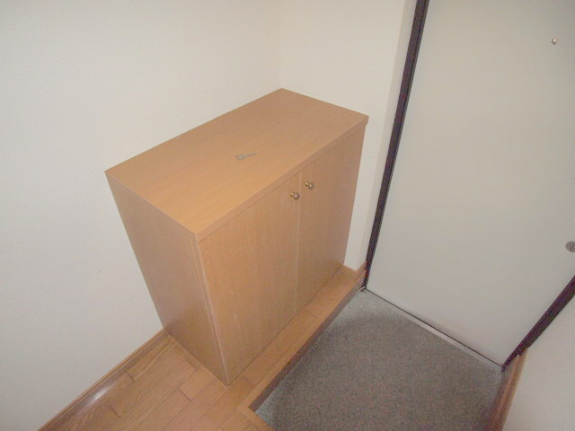 Entrance. Shoebox will decorate the vase and photos standing on.