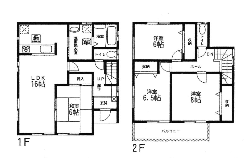 Floor plan. 18,980,000 yen, 4LDK, Land area 160.55 sq m , Building area 105.99 sq m