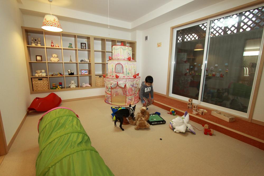 Model house photo. Model house basement kids room