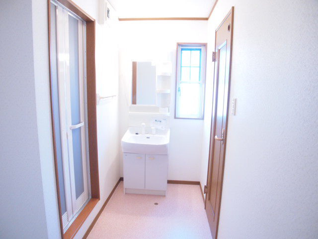 Washroom. Widely bright basin space also wash dressing room.