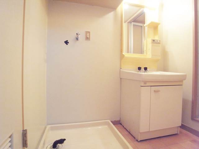 Washroom. Basin dressing room also wide-made