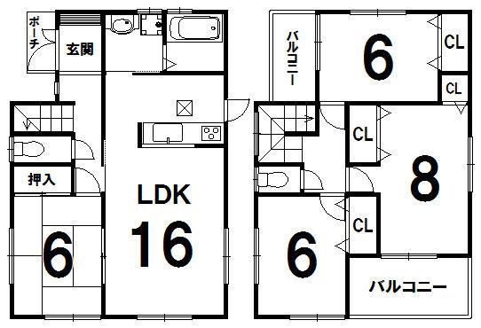 Floor plan. 25,800,000 yen, 4LDK, Land area 181.36 sq m , Building area 98.41 sq m local appearance photo
