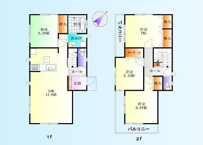 Floor plan. 27,800,000 yen, 4LDK, Land area 144.85 sq m , Building area 98.95 sq m this floor plan is, It has decided to "separate private room" floor plan with the image of the (^_^) / Often your family size ・ Children's is also large ・ The future is the floor plan suited for your family, such as live events and their parents (^_^) /