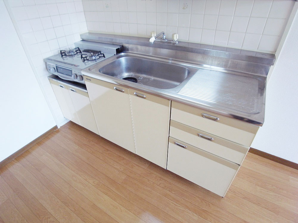 Kitchen. There is also a gas stove installed base grill