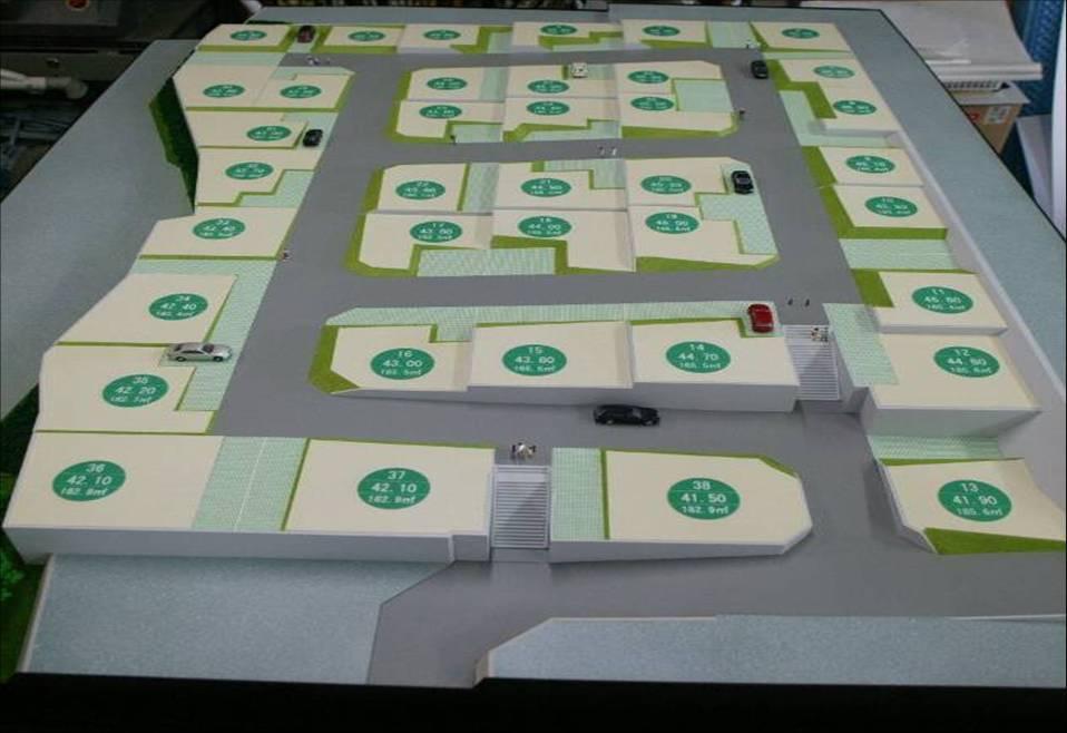 Construction completion expected view. Lots and Rendering model Overall view