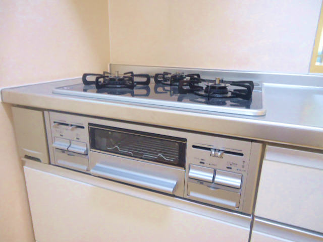 Kitchen. 3-neck gas is with a stove grill