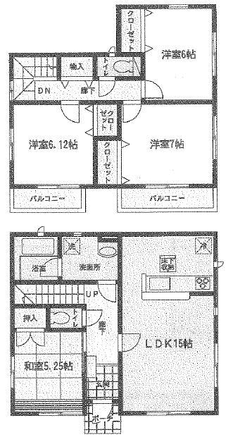 Floor plan. (1 Building), Price 24,900,000 yen, 4LDK, Land area 182.71 sq m , Building area 95.37 sq m
