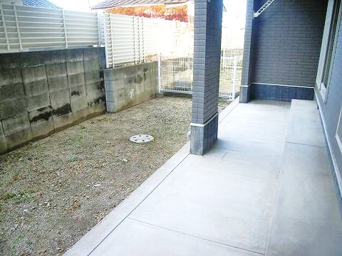 Balcony. There is a private garden.