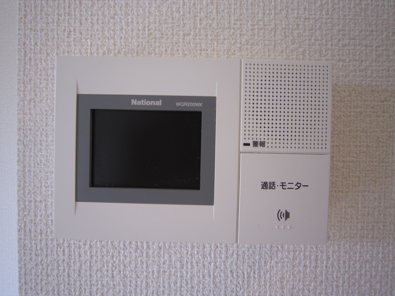 Security. Women peace of mind in the monitor with intercom