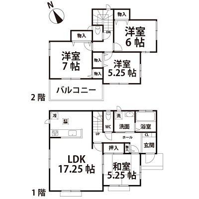 Floor plan. 23.8 million yen, 4LDK, Land area 262.91 sq m , Building area 98.12 sq m Floor
