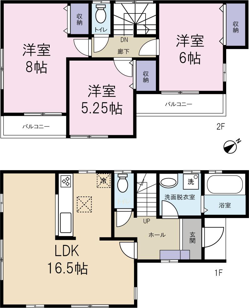 Floor plan. 21,980,000 yen, 3LDK, Land area 116.04 sq m , Building area 85.29 sq m Floor