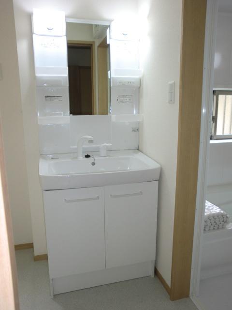 Wash basin, toilet. Washbasin with shower