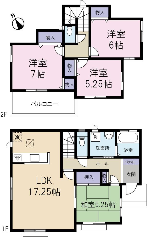 Floor plan. 23.8 million yen, 4LDK, Land area 262.91 sq m , Building area 98.12 sq m Floor