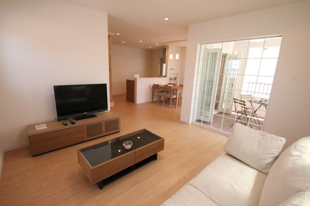 Model house photo. Concept House of fit. The view from the living room.