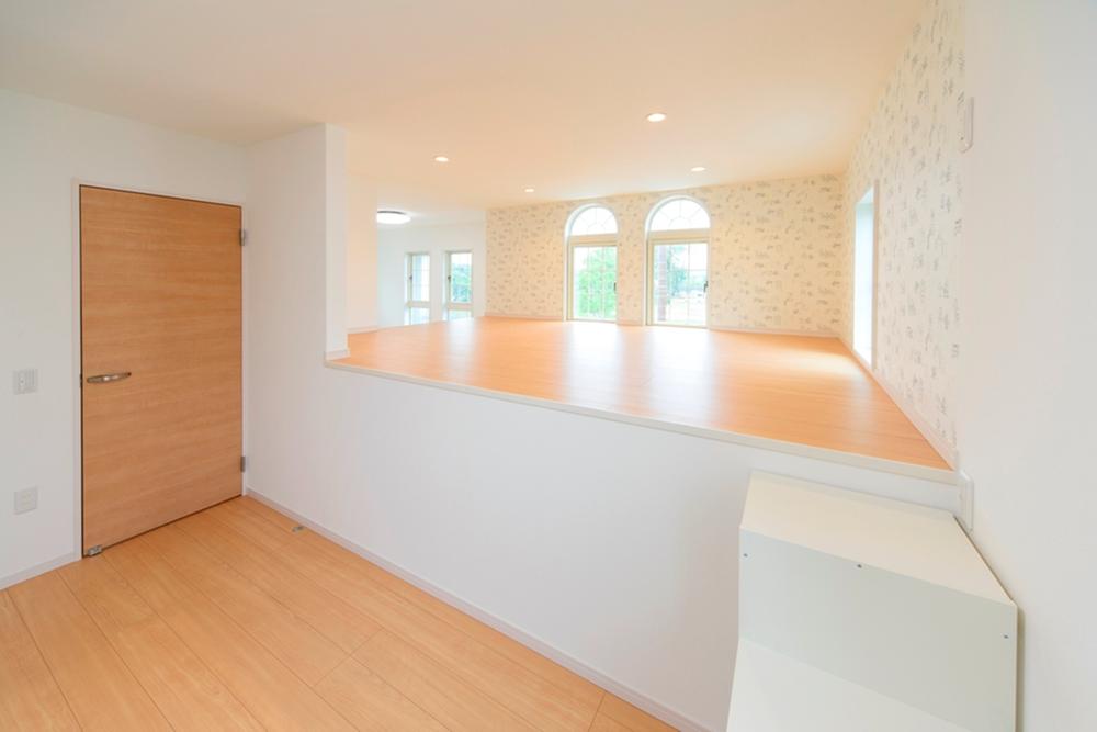 Building plan example (introspection photo). Our construction cases. Concept House of Southern Europe of the hill. Up loft on the second floor as a playground for children who. It can also be used as a storage space.