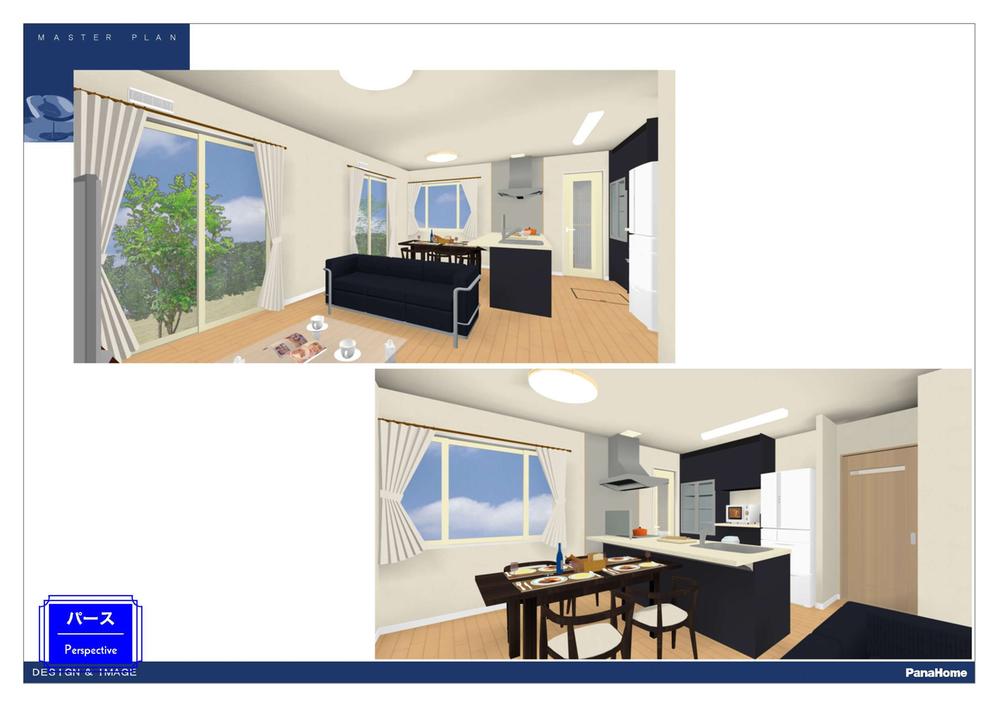 Rendering (introspection). Interior image (kitchen ・ living)