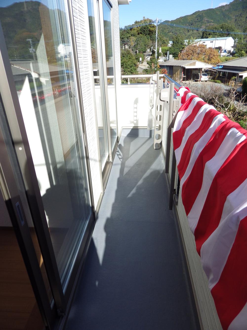 Balcony. Futon also Hoseru balcony