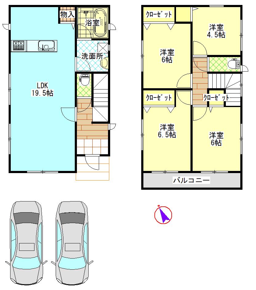 Floor plan. 22,800,000 yen, 4LDK, Land area 130.02 sq m , Building area 93.14 sq m