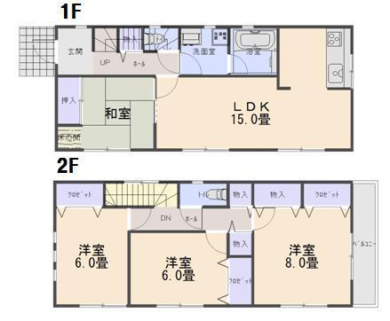 Floor plan. 23.8 million yen, 4LDK, Land area 131.78 sq m , Building area 97.2 sq m