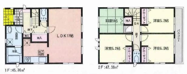 Floor plan. 18,800,000 yen, 4LDK, Land area 144.42 sq m , Building area 93.14 sq m