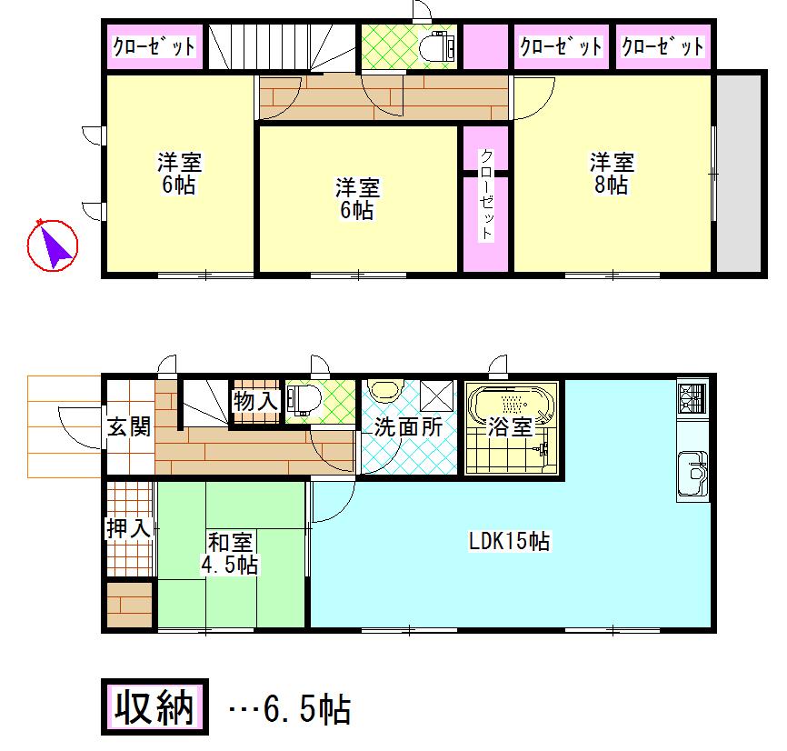 Floor plan. 23.8 million yen, 4LDK, Land area 131.78 sq m , Building area 97.2 sq m