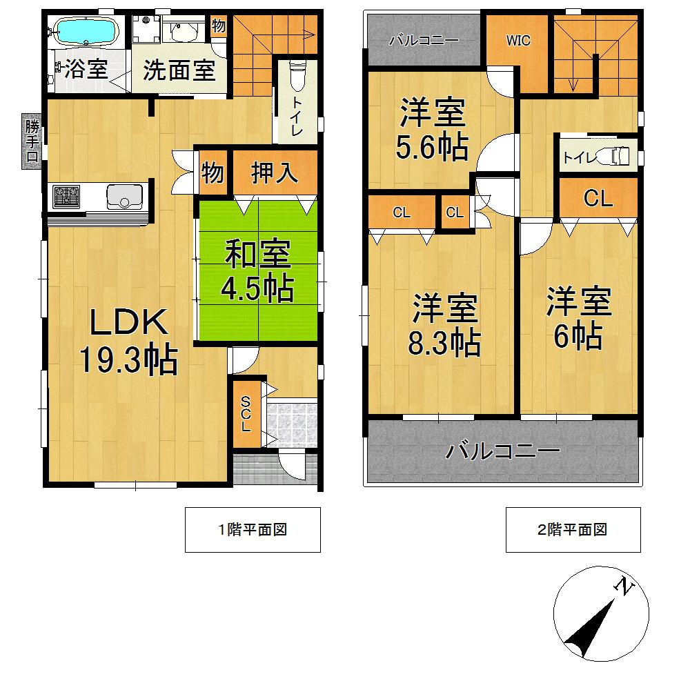 Floor plan. (No. 3 locations), Price 29,900,000 yen, 4LDK, Land area 117.64 sq m , Building area 105.93 sq m