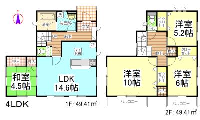 Floor plan. 20.8 million yen, 4LDK, Land area 138.73 sq m , It is a building area of 98.82 sq m floor plan.