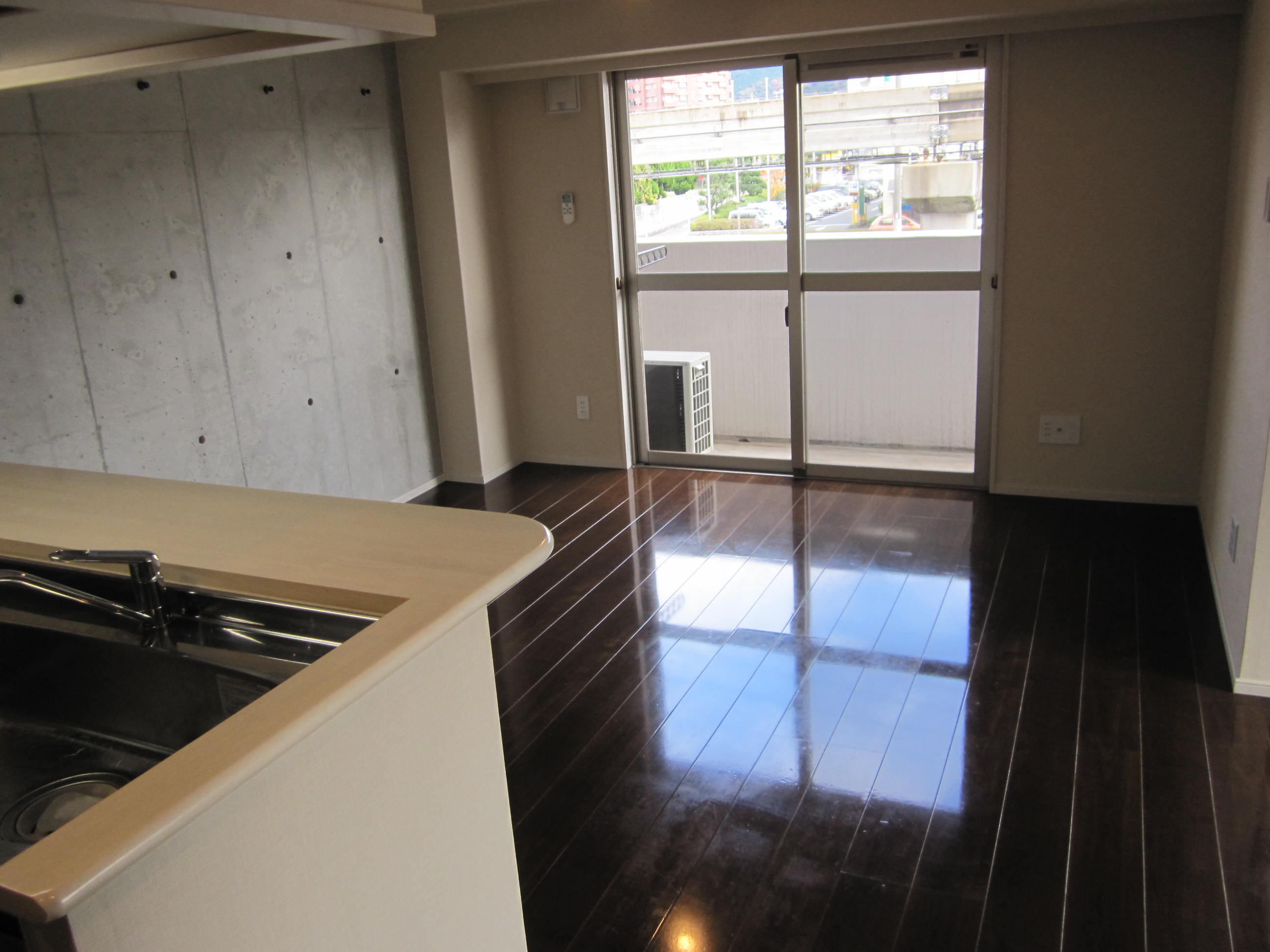Living and room. The room was calm in the natural texture of the flooring
