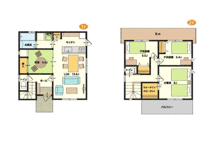 Floor plan. 23,900,000 yen, 4LDK, Land area 174.4 sq m , Building area 98.54 sq m 4LDK