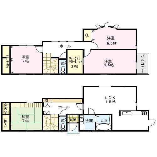 Floor plan. 29,800,000 yen, 4LDK + S (storeroom), Land area 212.92 sq m , Building area 119.23 sq m