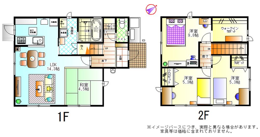 Floor plan. 22,900,000 yen, 4LDK, Land area 186.4 sq m , It can be used as a building area of 87.21 sq m 4LDK