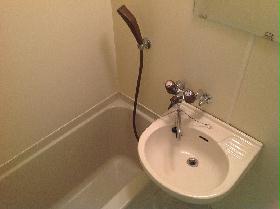 Bath. Floor plan is slightly different due to the room.