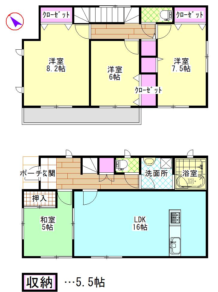 Floor plan. 19,800,000 yen, 4LDK, Land area 150 sq m , Building area 98.82 sq m