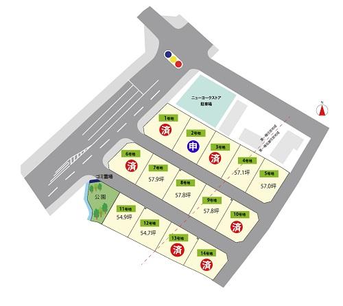 The entire compartment Figure. All 14 compartments, It is a flat residential land with no height difference.