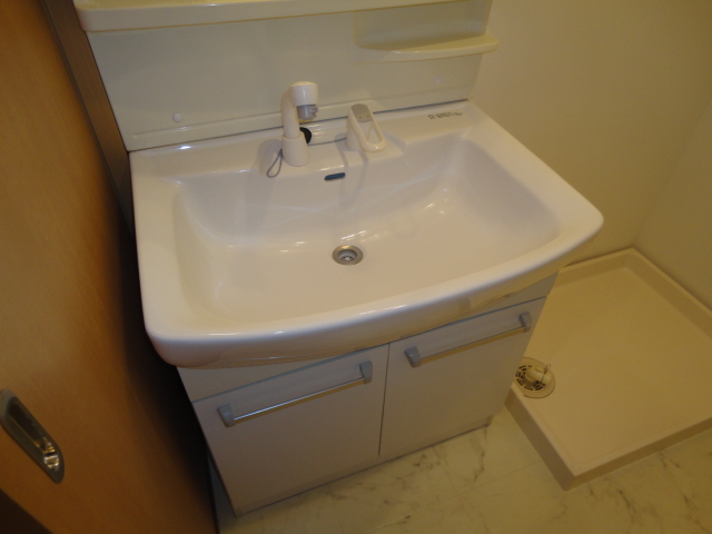 Washroom. Washing place of the spread is growing at attractive shower type