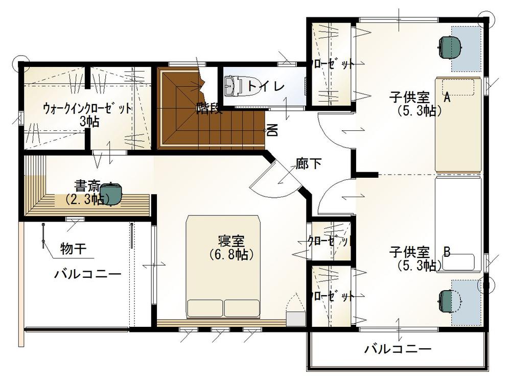 Floor plan. 31,940,000 yen, 4LDK, Land area 205.39 sq m , Building area 122.93 sq m 2-floor plan view