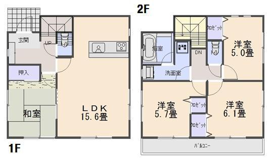 Floor plan. 14.8 million yen, 4LDK, Land area 104.96 sq m , Building area 87.88 sq m