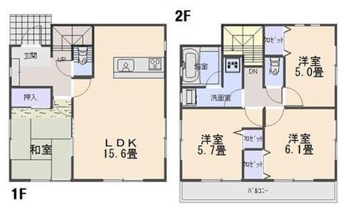 Floor plan. 14.8 million yen, 4LDK, Land area 104.96 sq m , Building area 87.88 sq m