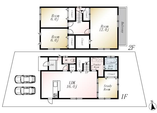 Floor plan. (No. 4 locations), Price 26,800,000 yen, 4LDK, Land area 156.71 sq m , Building area 107.64 sq m