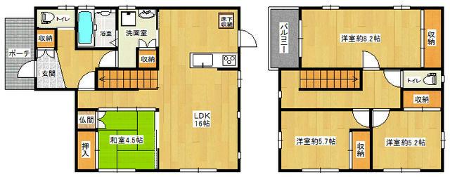Floor plan. 34,500,000 yen, 4LDK, Land area 196 sq m , Building area 110.13 sq m