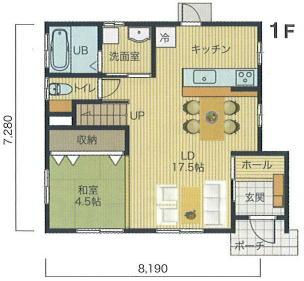Floor plan. 36,980,000 yen, 4LDK, Land area 141.4 sq m , Building area 110.44 sq m 1F Floor Plan Floor plan is, You can freely change.