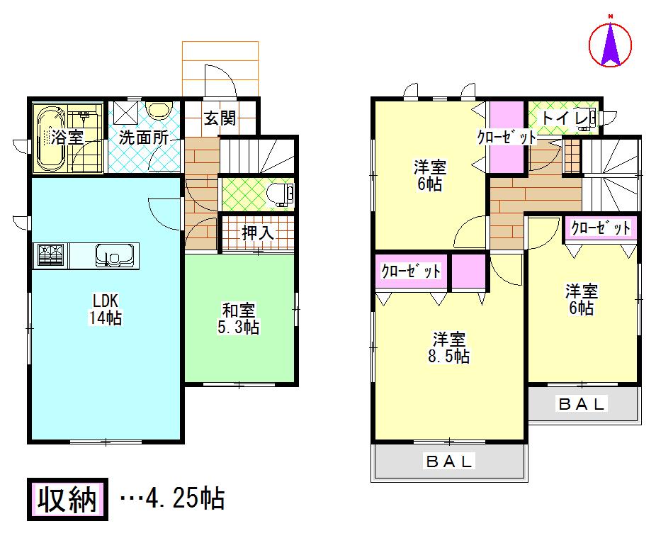 Floor plan. 22,800,000 yen, 4LDK, Land area 171.15 sq m , Building area 93.14 sq m