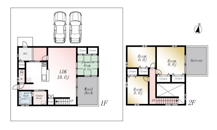 Floor plan. (No. 1 point), Price 29,800,000 yen, 4LDK, Land area 250.18 sq m , Building area 108.47 sq m