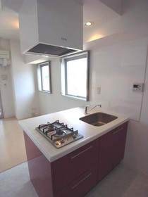 Kitchen. It comes with a two-burner stove