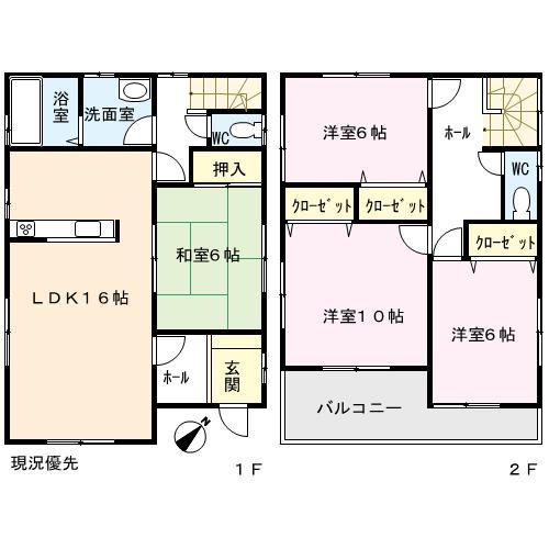 Floor plan. 23,980,000 yen, 4LDK, Land area 143.05 sq m , Building area 104.33 sq m