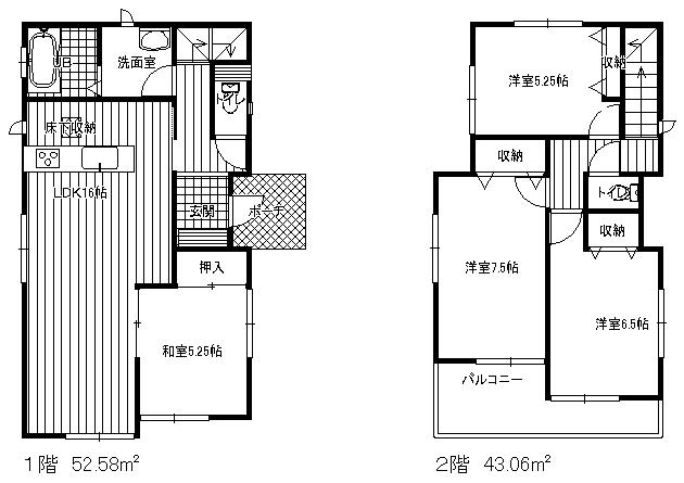 Floor plan. 21,800,000 yen, 4LDK, Land area 119.59 sq m , Building area 95.64 sq m