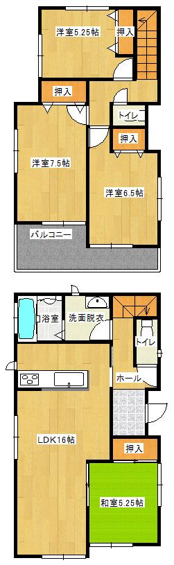 Floor plan. 21,800,000 yen, 4LDK, Land area 119.59 sq m , Building area 95.64 sq m