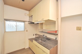 Kitchen. The kitchen has a bay window!